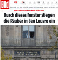 Cover von der Bildzeitung Raubüberfall auf das Louvre Museum